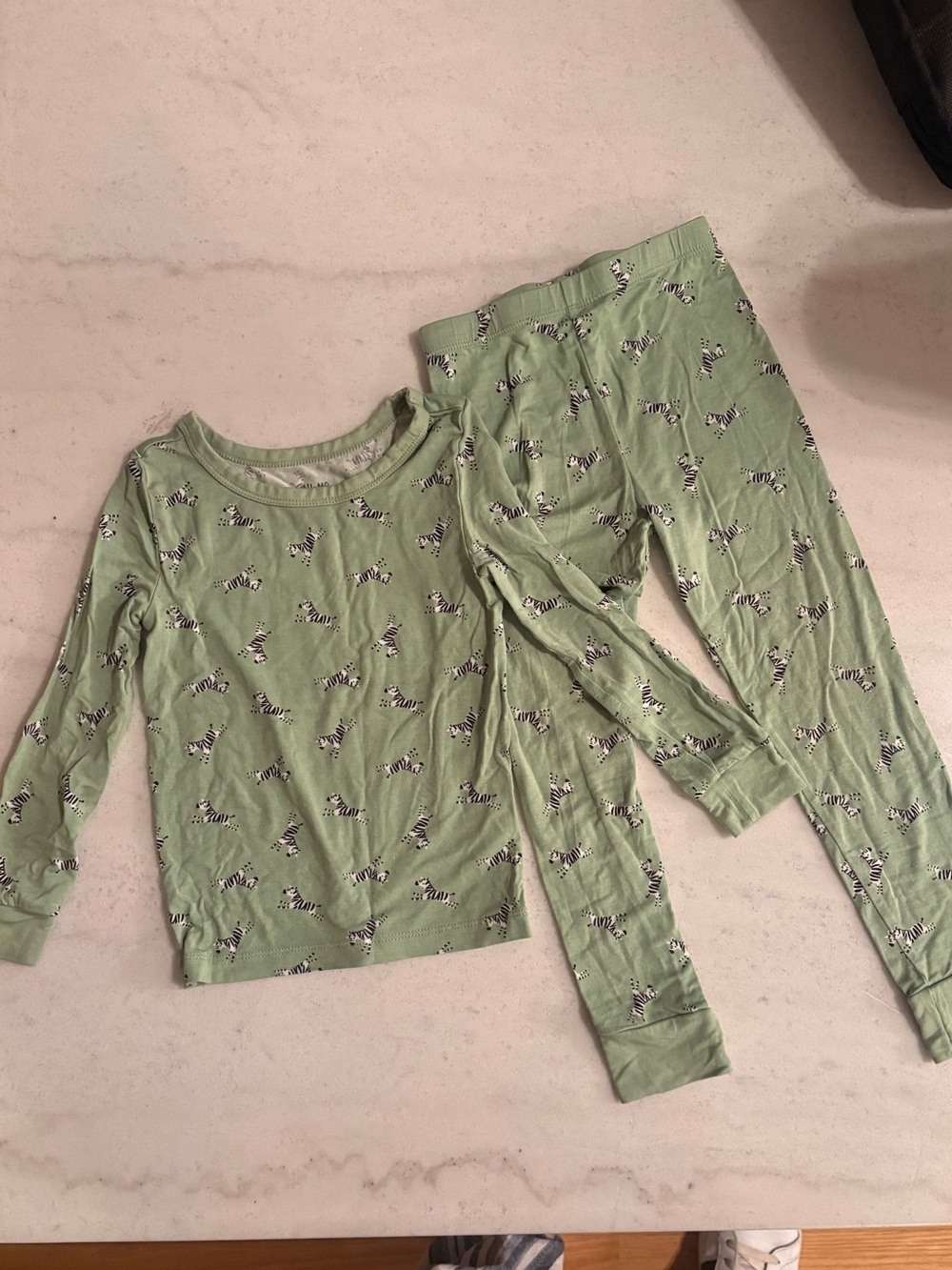 Little Me Mint Green Zebra Print Pajama Set